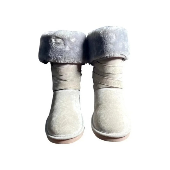 Lamb Savoy Mushroom Faux Fur Boots‎ - Picture 2 of 5